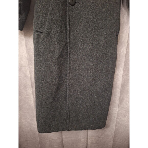 Vintage Braetan Wool Blend Long Coat Womens Sz 11/12 Gray One Button Made In USA - Picture 10 of 16